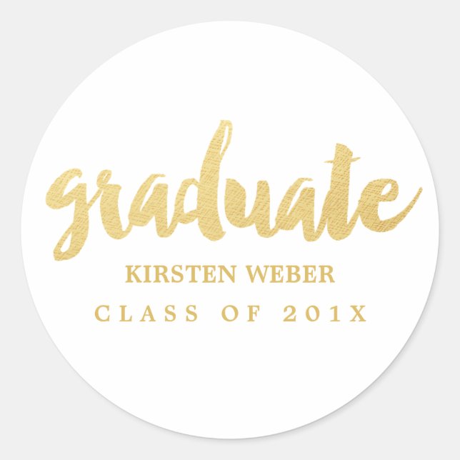 Gold Grad | Sticker Étiquettes | Blanc (Devant)