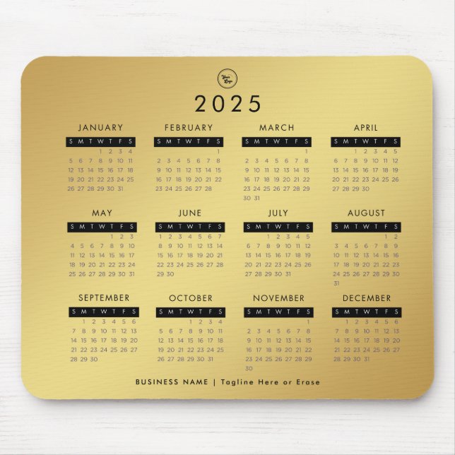Gold Gradient 2023 Calendar Benutzerdefiniertes Fi Mousepad (Vorne)