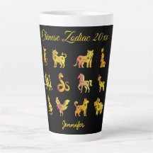 Gold Gradient Chinese Zodiac Animal Black
