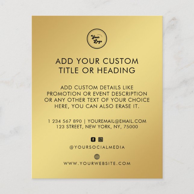 Gold Gradient Custom Business Logo & Social Media Flyer (Vorne)