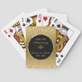 Gold Gradient Damask - Jubiläum Spielkarten
