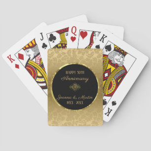 Gold Gradient Damask - Jubiläum Spielkarten