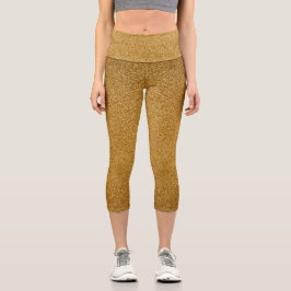 Gold Gradient Glitzer Capri Leggings