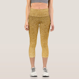 Gold Gradient Glitzer Capri Leggings