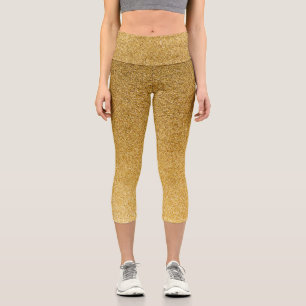 Gold Gradient Glitzer Capri Leggings