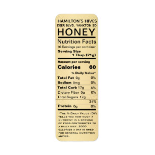Gold Gradient Honey Nutrition Fakten Rücksendeadre