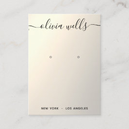 Gold Gradient Script Earring Display Business Card Visitenkarte