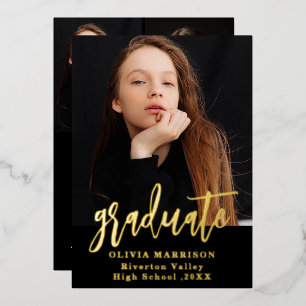 Gold Graduate Faire-part de la photo tendance