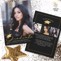 Gold Graduate Handgeschriebenes Script Black 4 Fot