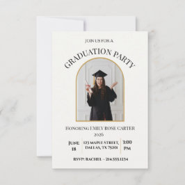 Gold Graduation Party Invitation Announcement Einladung
