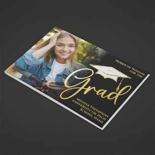 Gold Graduation Photo Collage Livre d'or