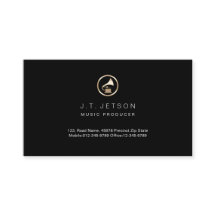 Gold Gramophone Icon Music Producer Business Card