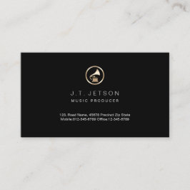 Gold Gramophone Icon Music Producer Business Card Visitenkarte