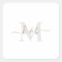 Gold & Grau Monogram Swash Script II