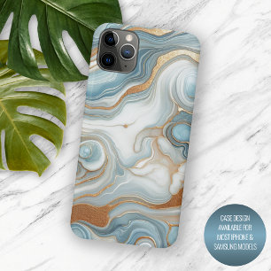 Gold Grau Türkis Blau Marmor Kunst Muster Case-Mate iPhone Hülle