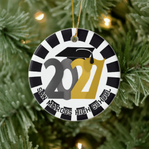 Gold Gray Abschlussjahrgang 2027 Foto Abitur Keramik Ornament