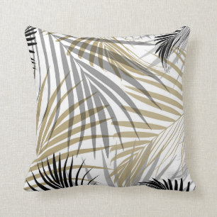 Gold Gray Black Palm Blätter Traumstrecke - Cali  Kissen