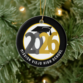 Gold Gray Class 2026 Foto Abschluss Keramik Ornament