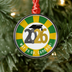 Gold Gray Class of 2026 Abschluss Ornament Aus Metall