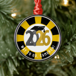 Gold Gray Class of 2026 Abschluss Ornament Aus Metall