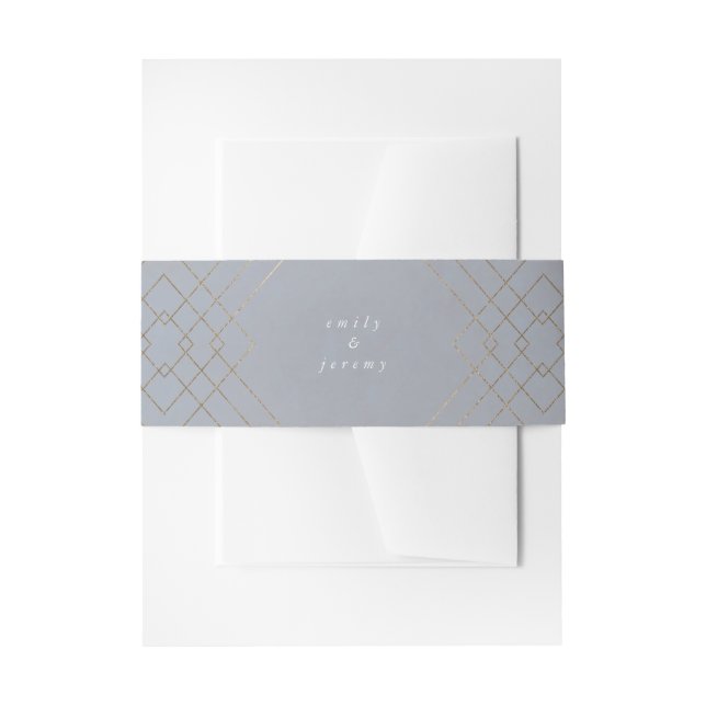 Gold Gray Elegance Diamond Geo Deko Wedding Einladungsbanderole (Vorderseite Beispiel)