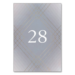 Gold Gray Elegance Diamond Geo Deko Wedding Tischnummer