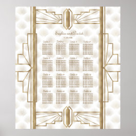 Gold Great Gatsby Art Déco Mariage Seing Chart