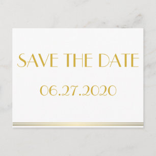 Gold Great Gatsby Enregistrer La Date Cartes Posta