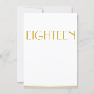 Gold Great Gatsby Wedding Table Cards Achtzehn Einladung