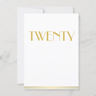 Gold Great Gatsby Wedding Table Cards Zwanzig Einladung