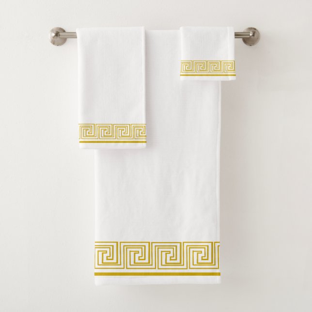 Gold Grecian Frieze Design Badhandtuch Set (Insitu)