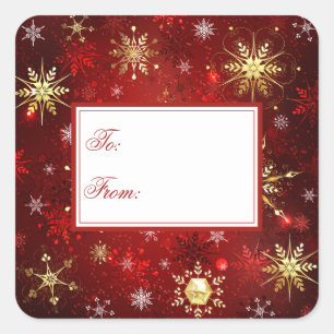 Gold Green Christmas Snowflakes Weihnachten Weihna Quadratischer Aufkleber