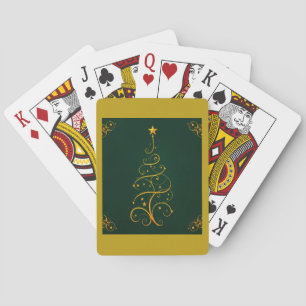Gold Green Christmas Tree Poker Cards Spielkarten