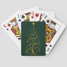 Gold Green Christmas Tree Poker Cards Spielkarten
