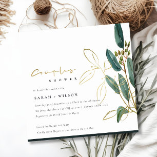 GOLD GREEN EUCALYPTUS FOLIAGE COUPLE SHOWITE DANKESKARTE