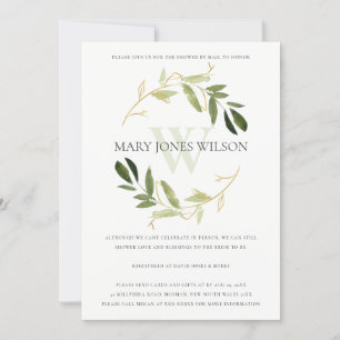 GOLD GREEN FOLIAGE WREATH SHOWH BY MAIL CARD DANKESKARTE