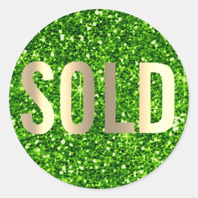 Gold Green Golf Green Lux Anwesen Agent verkaufen Runder Aufkleber (Vorderseite)