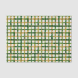 Gold Green Kariert Christmas Tissue Paper Seidenpapier