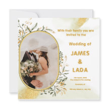 Gold Green Luxury Mariage Party Invitation