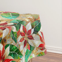 Gold Green Red White Poinsettia