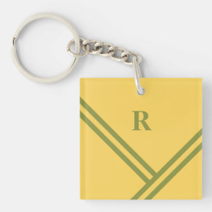 Gold Green Stripes Trending Colors Monogramme
