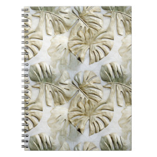 Gold Green Tropical Blätter Notizblock