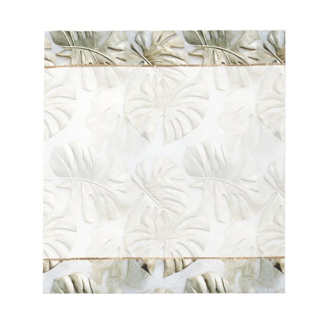 Gold Green Tropical Blätter Notizblock (Vorderseite)