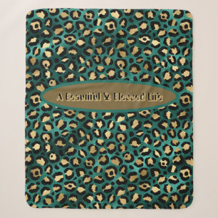 Gold Green Tropical Leopard Sherpa Sherpadecke