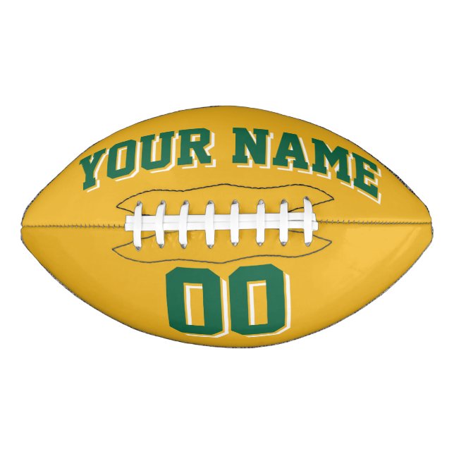GOLD GREEN UND WHITE Custom Football (Vorderseite)
