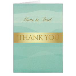 Gold Green Wedding Dankeschön Card