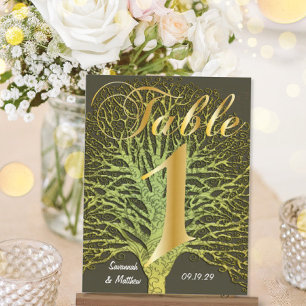 Gold Green Wirbel Tree Tischnummer 1