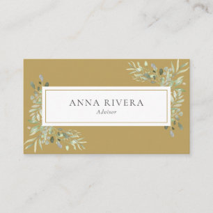 Gold Greenery Beruflich Company Business Card Visitenkarte