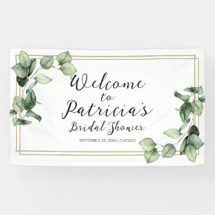 Gold Greenery Brautparty Willkommensbanner Banner