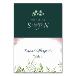 Gold Greenery Guest Name Wedding Platzkarte Tischnummer